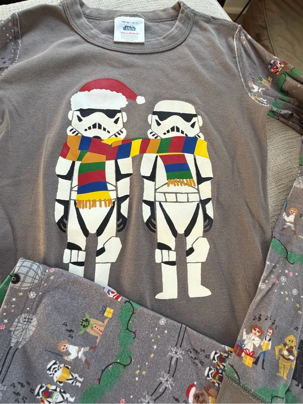 Kids Grey Stormtrooper Holiday Pajama Set